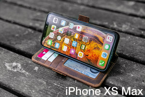 Detachable iPhone XS-Max Leather Wallet Case