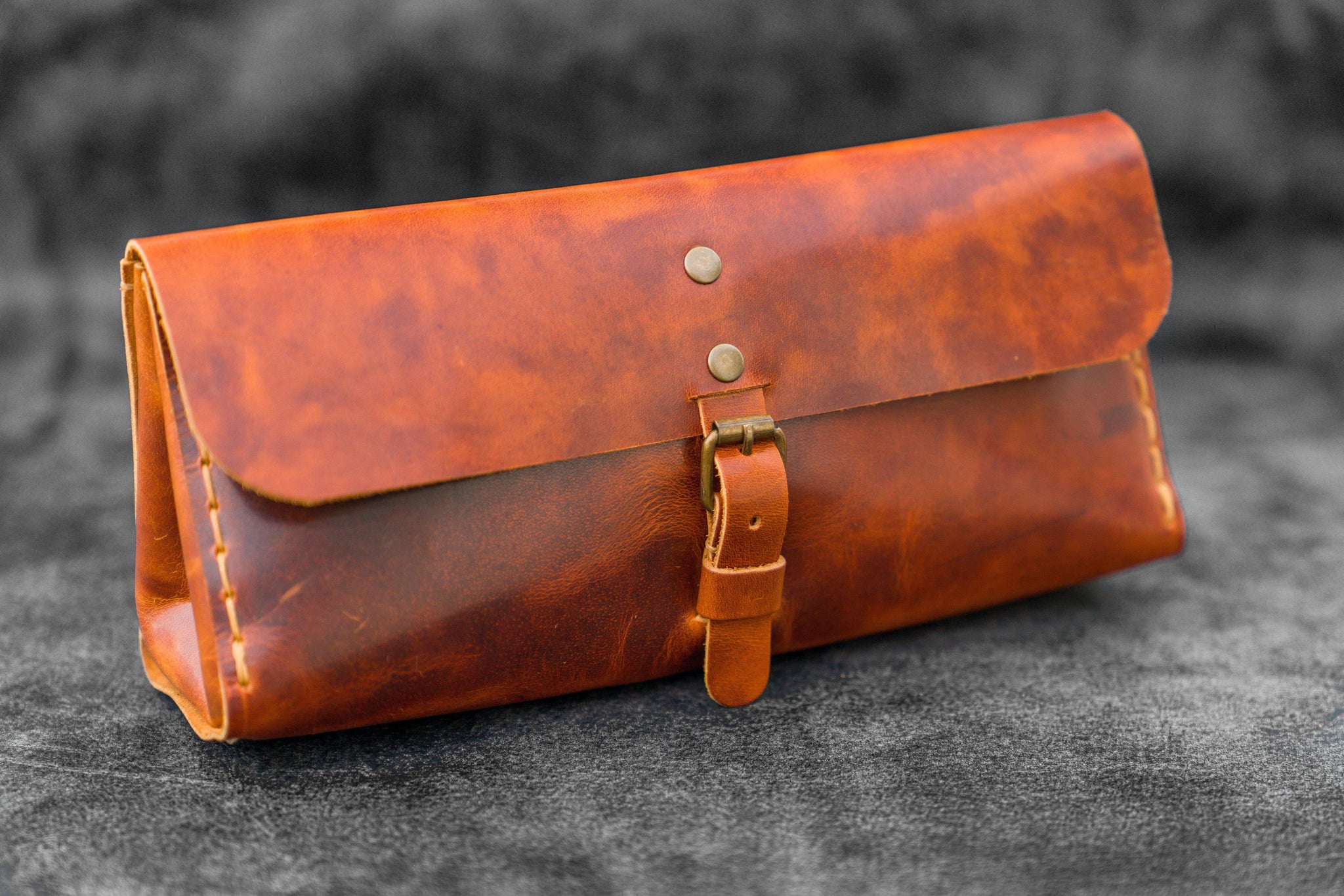 Distressed Leather Tool Bag in Brown - 100% Handmade