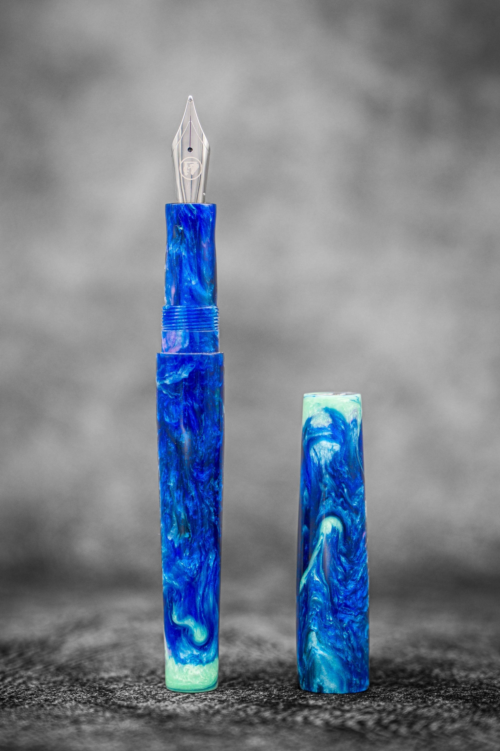 Galen X Studyo Agackakan - Fountain Pen V1 - Dark Blue Abolone