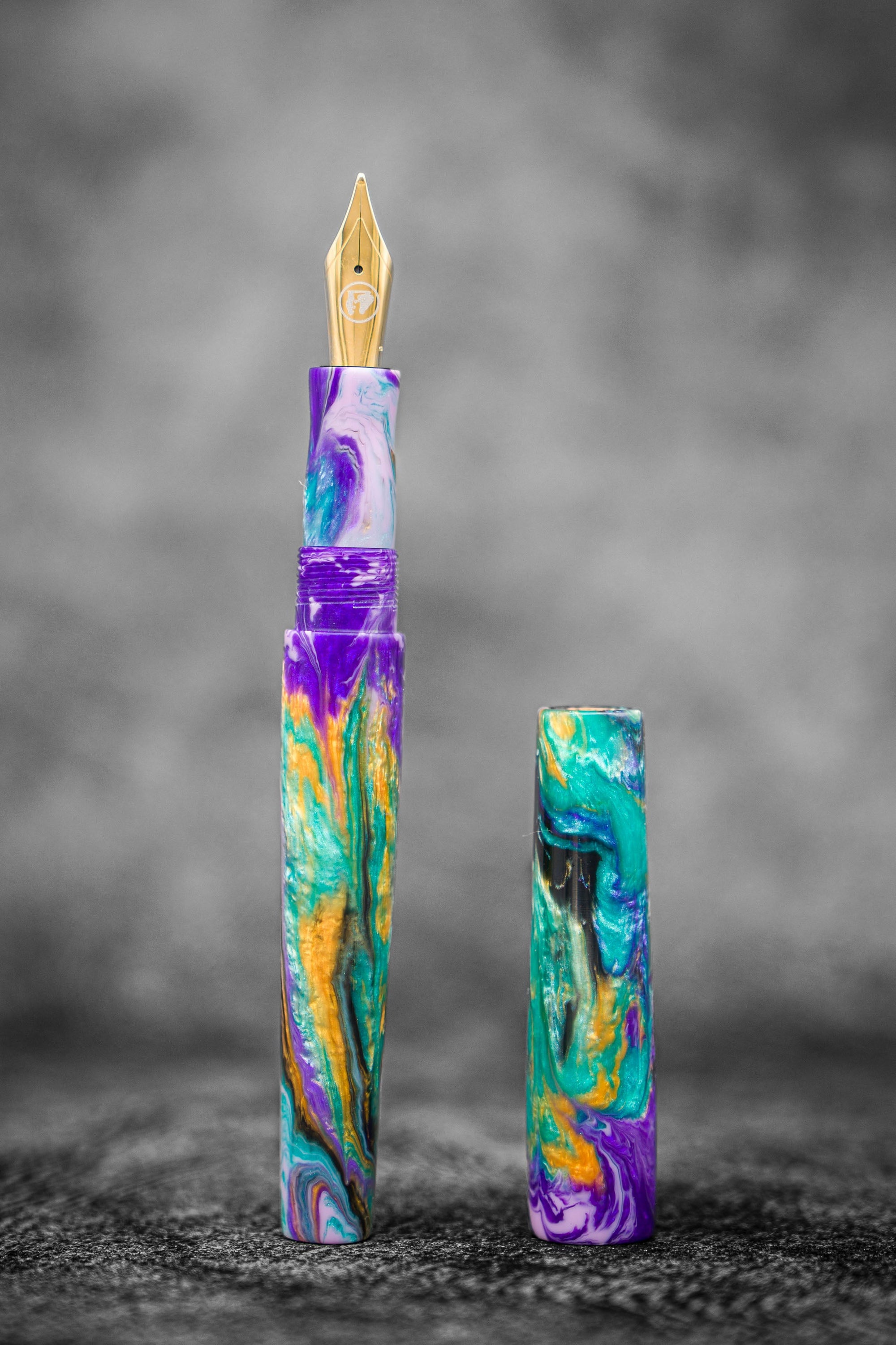 Galen X Studyo Agackakan - Fountain Pen V1 - Mardi Gras Confetti