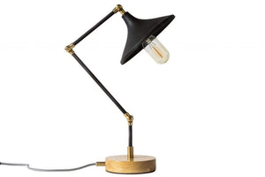 Gramophone - Industrial Black Desk Lamp-Galen Leather