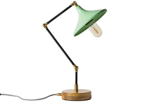 Gramophone - Industrial Mint Desk Lamp-Galen Leather