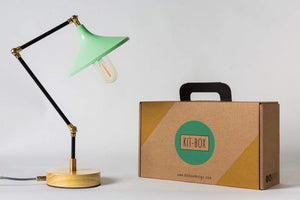 Gramophone - Industrial Mint Desk Lamp-Galen Leather