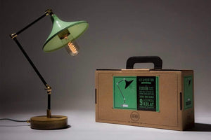 Gramophone - Industrial Mint Desk Lamp-Galen Leather