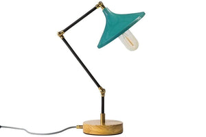 Gramophone - Industrial Teal Desk Lamp-Galen Leather