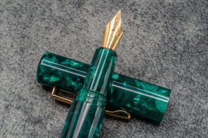 Hightide - Attache Marbled Fountain Pen - Green-Galen Leather