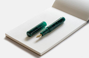 Hightide - Attache Marbled Fountain Pen - Green-Galen Leather