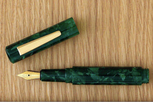 Hightide - Attache Marbled Fountain Pen - Green-Galen Leather