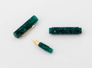 Hightide - Attache Marbled Fountain Pen - Green-Galen Leather