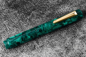 Hightide - Attache Marbled Fountain Pen - Green-Galen Leather