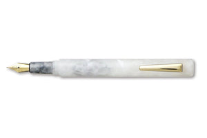 Hightide - Attache Marbled Fountain Pen - White-Galen Leather