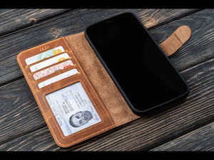 Leather iPhone 12 Mini (5.4") Hard Back Cover - Compatible with MagSafe