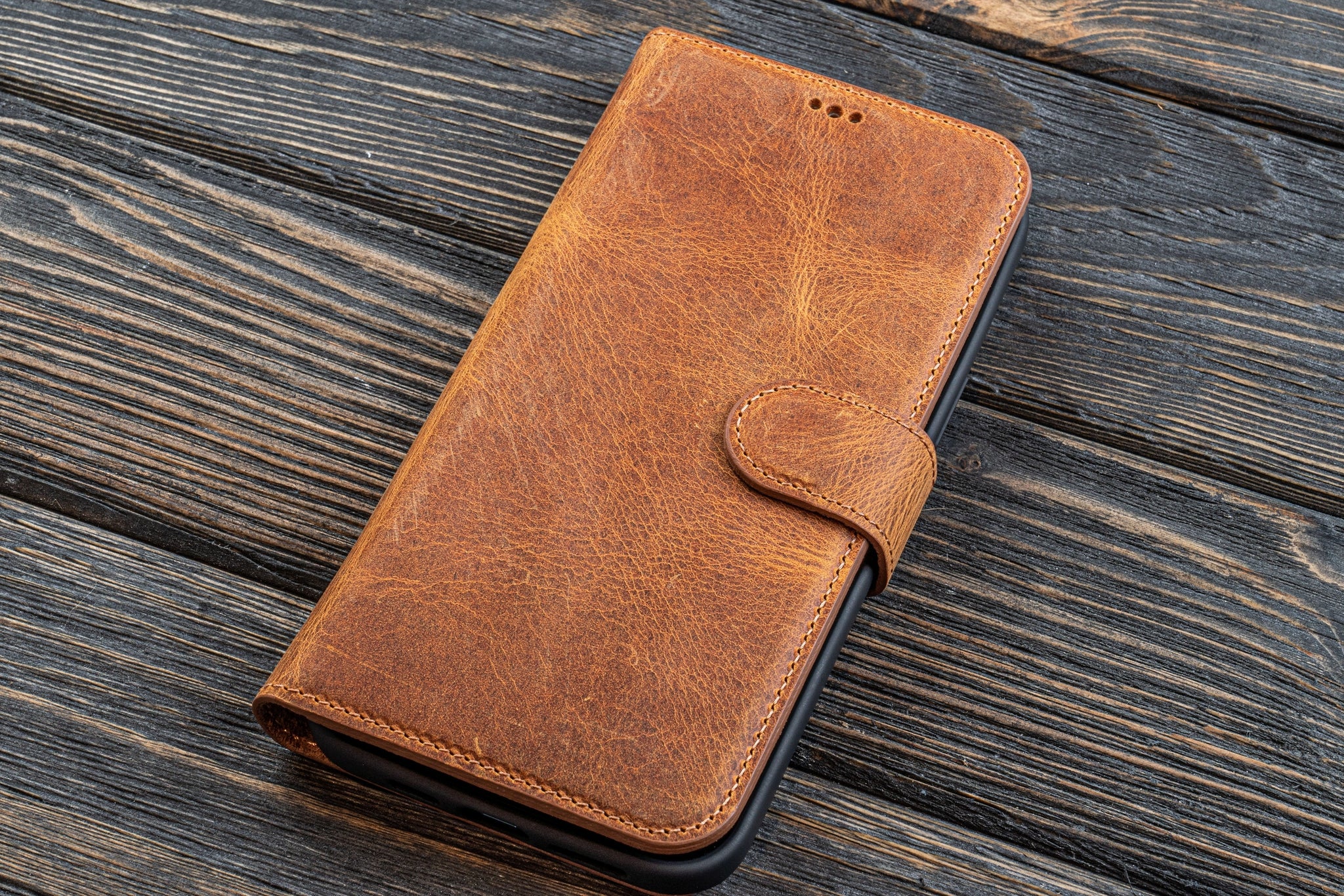 Galen Leather iPhone 12 / iPhone 12 Pro (6.1) Leather Wallet Case