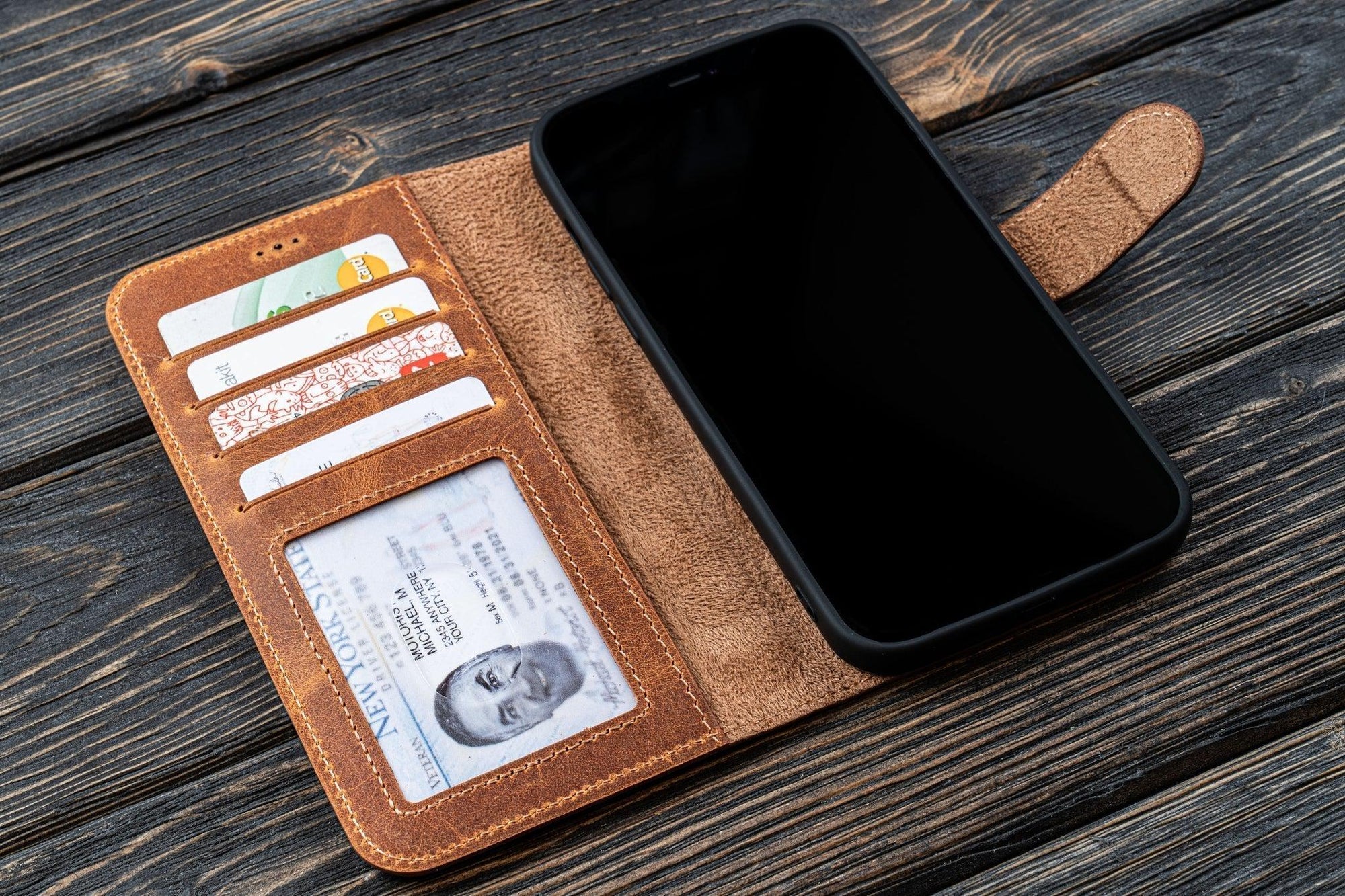 iPhone 13 Pro Max (6,7") Leather Wallet Case