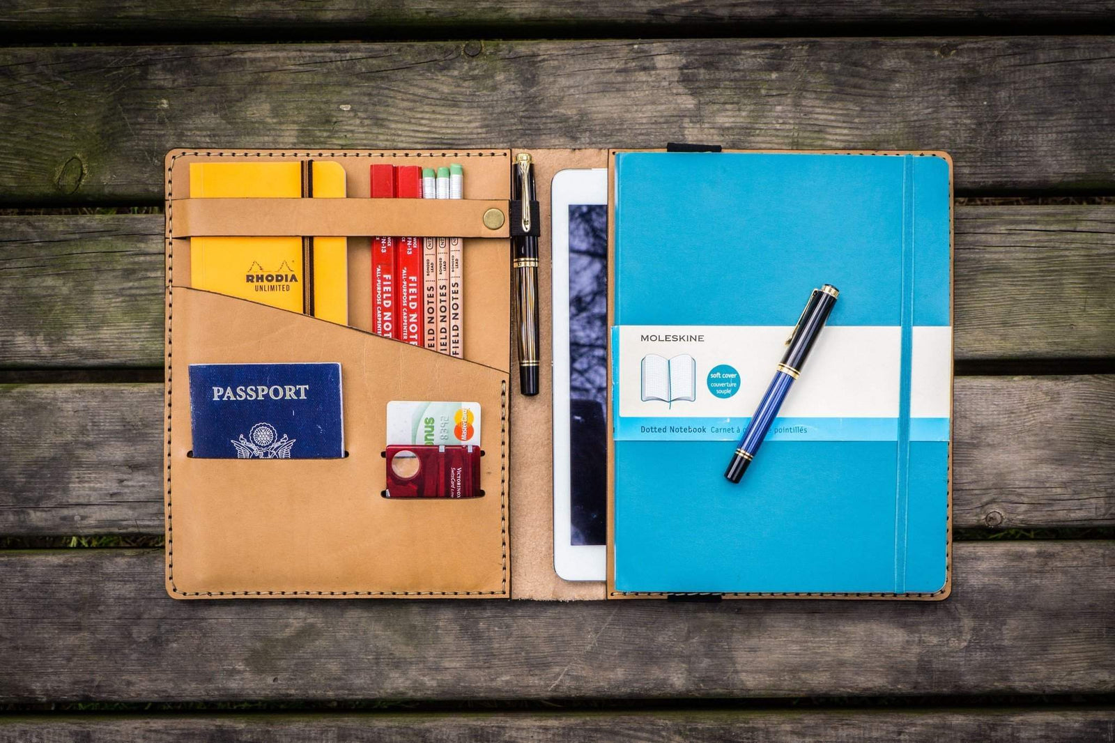 iPad Air/Pro & Extra Large Moleskine Cover - Natural-Galen Leather