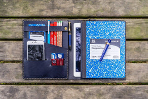 iPad Air/Pro & Extra Large Moleskine Cover - Navy Blue-Galen Leather