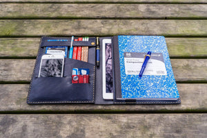 iPad Air/Pro & Extra Large Moleskine Cover - Navy Blue-Galen Leather