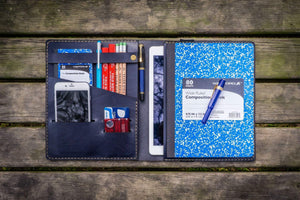 iPad Air/Pro & Extra Large Moleskine Cover - Navy Blue-Galen Leather