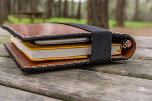 iPad Mini & Large Moleskine Cover - Brown-Galen Leather