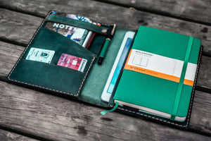 iPad Mini & Large Moleskine Cover - Crazy Horse Forest Green-Galen Leather