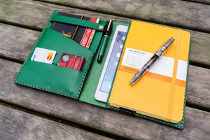 iPad Mini & Large Moleskine Cover - Green-Galen Leather