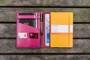 iPad Mini & Large Moleskine Cover - Pink-Galen Leather