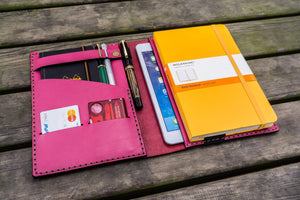 iPad Mini & Large Moleskine Cover - Pink-Galen Leather
