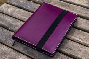 iPad Pro 12.9 & Letter/A4 Size Leather Padfolio - Purple-Galen Leather