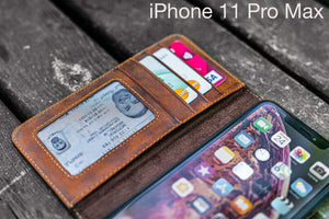 iPhone 11 Pro Max Leather Wallet Case - No.01