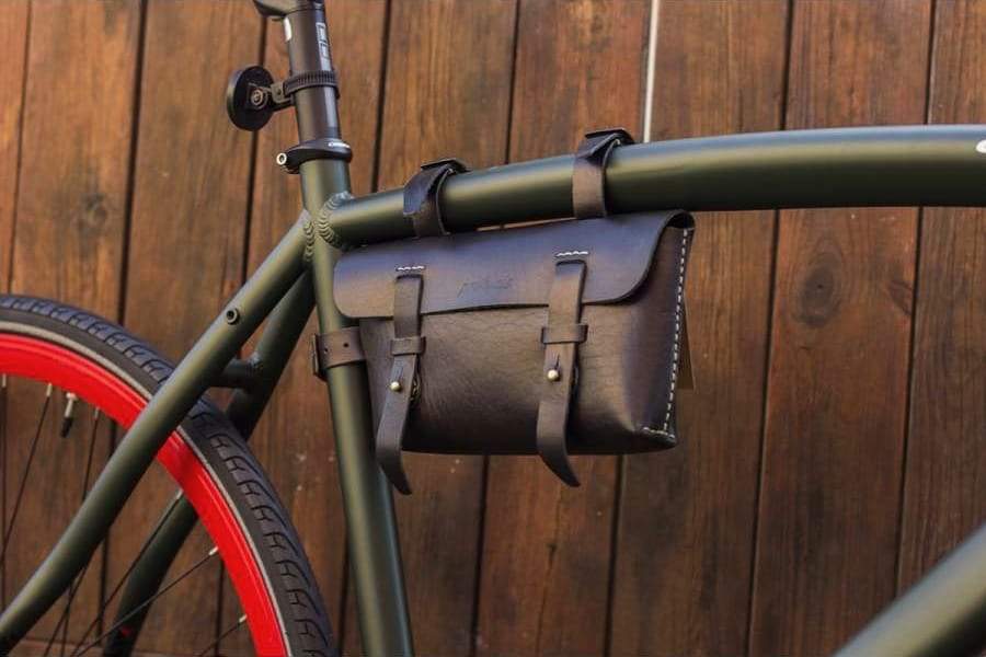 Leather Bicycle Bags Saddle, Crossbar or Handle Bar Galen Leather