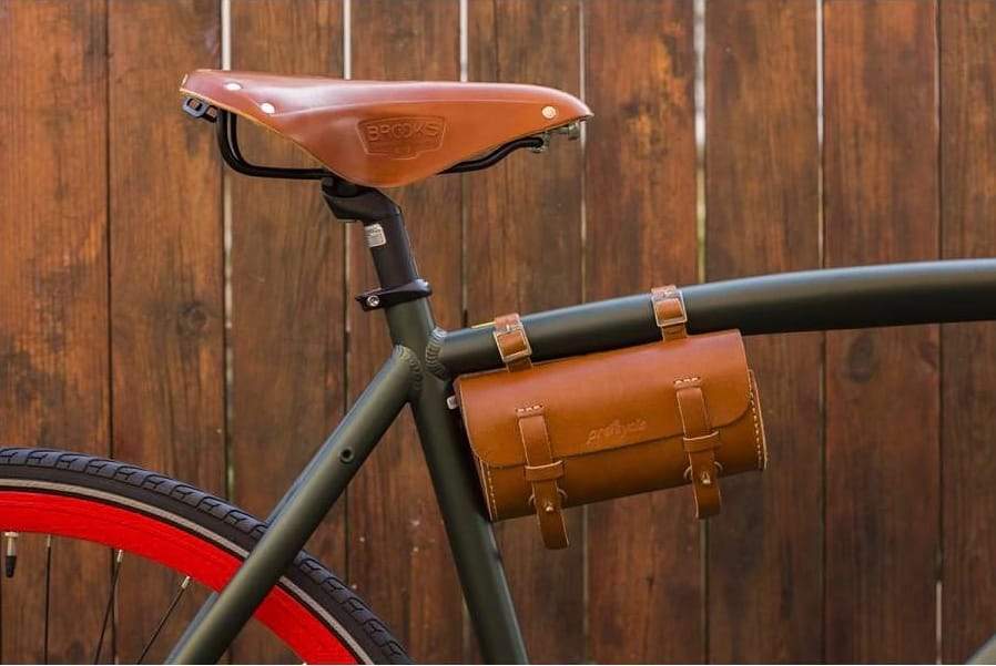 Saddle Bag Brown Leather Bicycle Saddle Bike Saddle Bag Decathlon