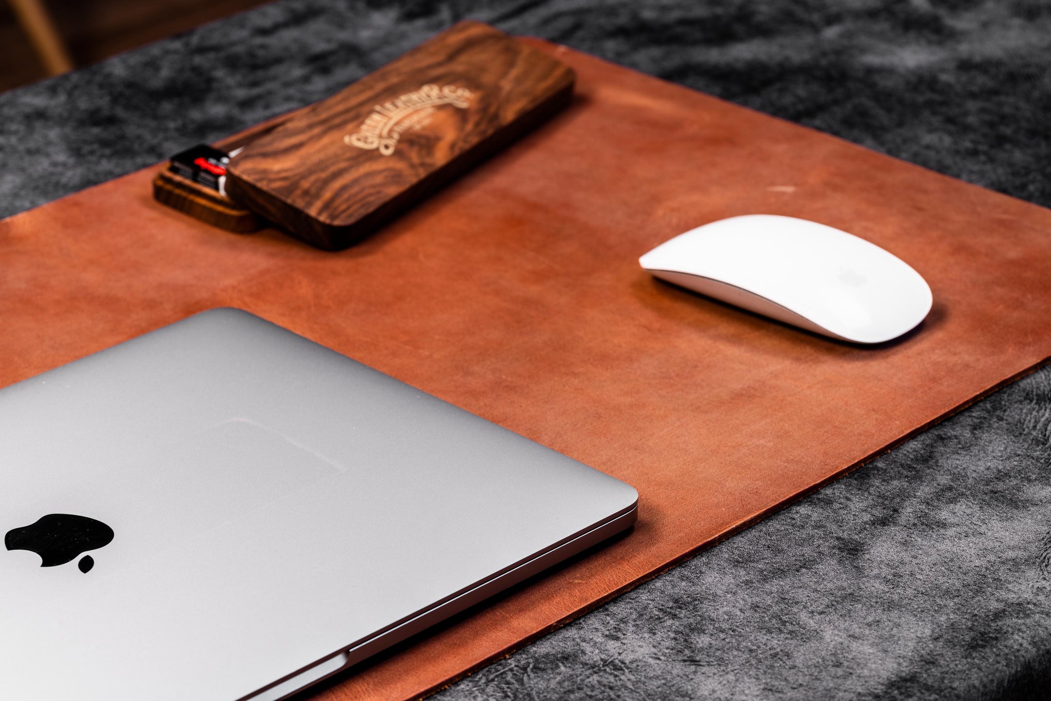 Desk Pad Tan Leather, Desk Mat, Mouse Keyboard Pad, Blotter