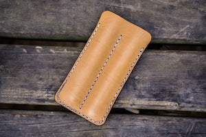 Leather Double Fountain Pen Case / Pen Sleeve - Natural-Galen Leather