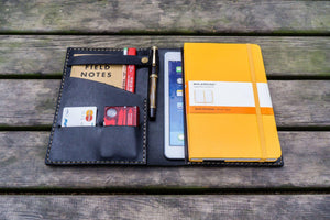 Leather Hobonichi Cousin A5 Planner Cover - Black-Galen Leather