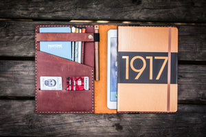 Leather Hobonichi Cousin A5 Planner Cover - Crazy Horse Tan-Galen Leather