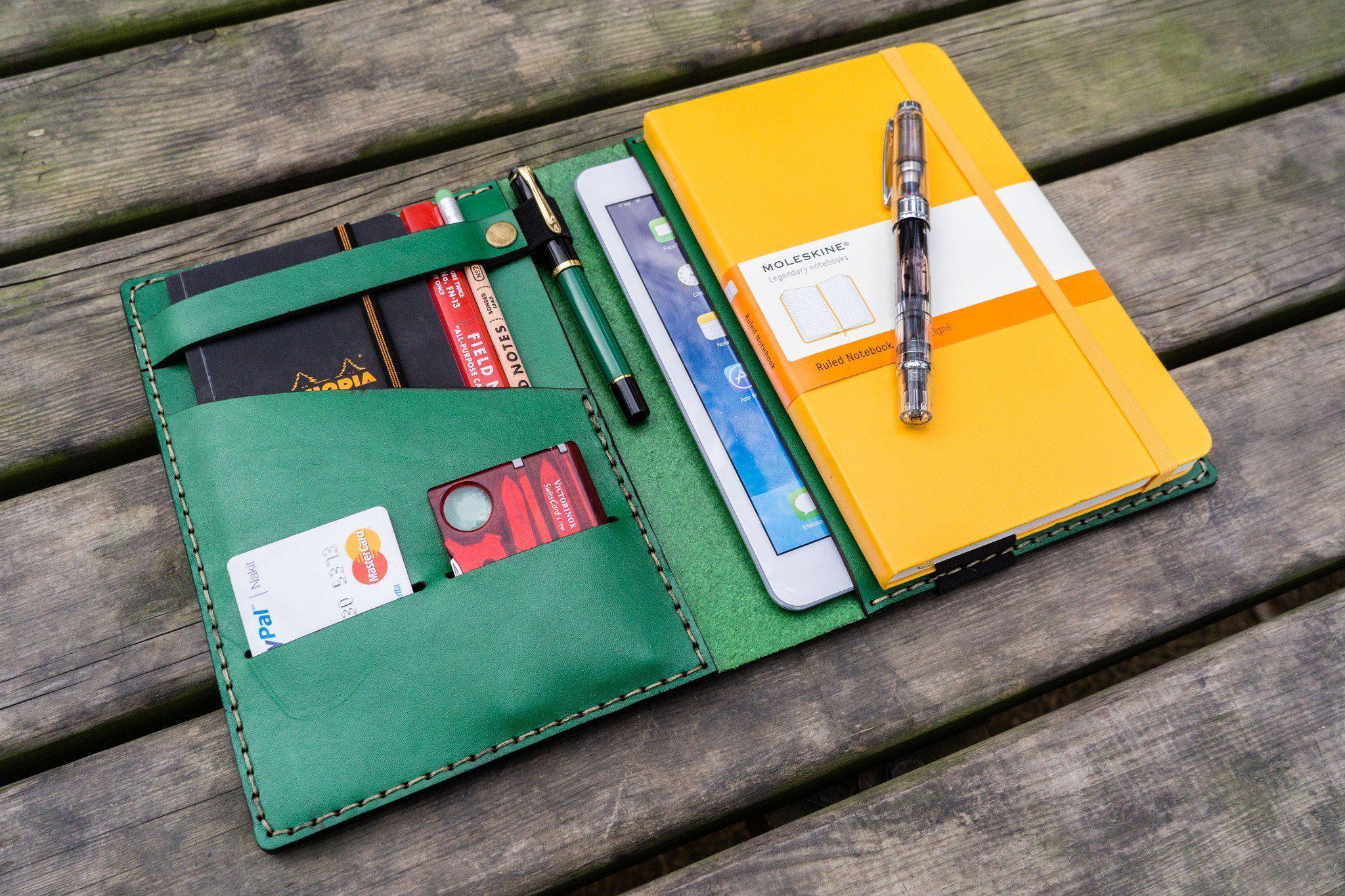 Leather Rhodia A5 Notebook & iPad Mini Cover - Navy Blue