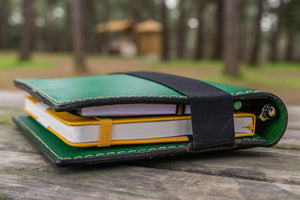 Leather Hobonichi Cousin A5 Planner Cover - Green-Galen Leather