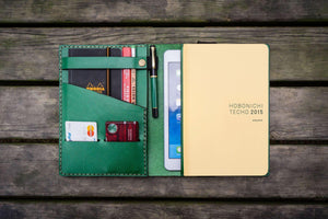 Leather Hobonichi Cousin A5 Planner Cover - Green-Galen Leather