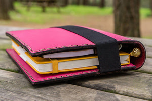 Leather Hobonichi Cousin A5 Planner Cover - Pink-Galen Leather