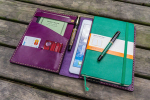 Leather Hobonichi Cousin A5 Planner Cover - Purple-Galen Leather