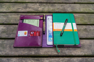 Leather Hobonichi Cousin A5 Planner Cover - Purple-Galen Leather