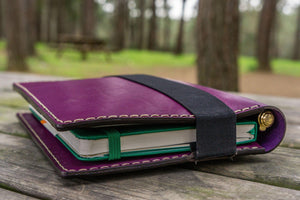 Leather Hobonichi Cousin A5 Planner Cover - Purple-Galen Leather