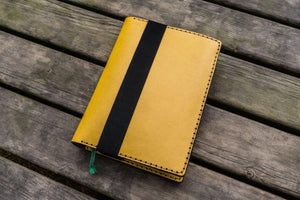 Leather Hobonichi Cousin A5 Planner Cover - Yellow-Galen Leather