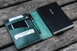 Leather Hobonichi Techo (A6) Planner Cover - Crazy Horse Forest Green-Galen Leather