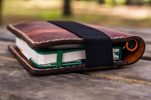 Leather Hobonichi Techo (A6) Planner Cover - Crazy Horse Orange-Galen Leather