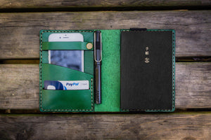 Leather Hobonichi Techo (A6) Planner Cover - Green-Galen Leather