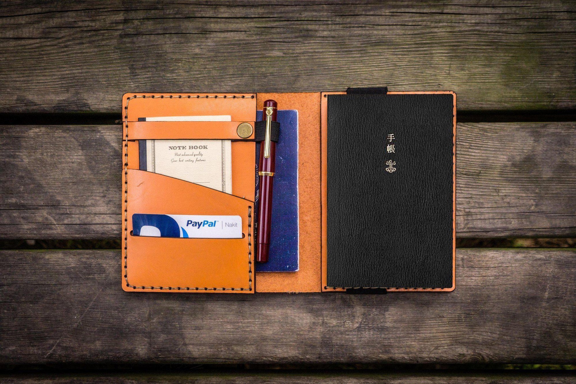 Leather Hobonichi Techo (A6) Planner Cover - Orange-Galen Leather
