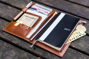Leather Hobonichi Weeks Cover - Brown-Galen Leather