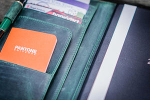 Leather Hobonichi Weeks Cover - Crazy Forest Green-Galen Leather