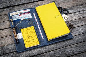 Leather Hobonichi Weeks Cover - Crazy Horse Navy Blue-Galen Leather